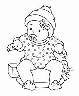 Coloring Pages Baby Girl Printable Babies Kids Popular Dolls Doll sketch template