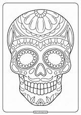 Skull Pdf Coloring Sugar Pages Printable sketch template