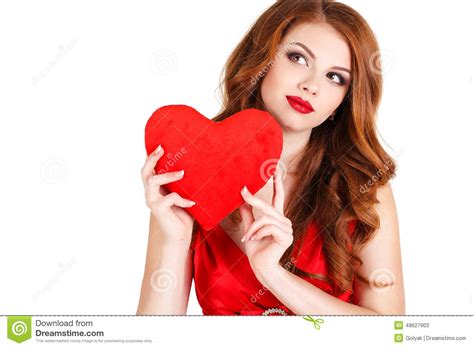 beautiful woman in the day of love stock image image 48627903