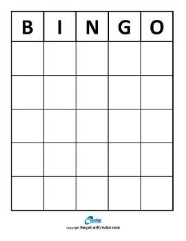 blank bingo template  mrskssimplegems tpt