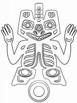 Haida Indians Deity sketch template
