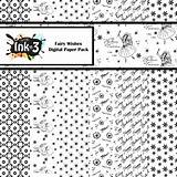 Digi Pack Paper Inkon3 Wishes Fairy Designer sketch template