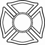 Maltese Cross Fire Department Coloring Pages Template Badge Firefighter Sketch Blank Printable Firehouse Choose Board sketch template