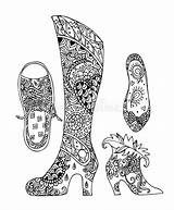 Getrokken Dekorative Gezeichneter Schuhe Illustratie sketch template