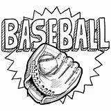 Baseball Coloring Pages Sports Kids Sketch Mitt Sheets Color Teams Illustration Vector Printable Sport Logo Football Catcher Glove Ball Base sketch template