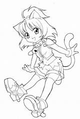 Coloring Chibi Anime Pages Girl Cat Catgirl Drawing Cute Kawaii Girls Color Printable Drawings Unfinished Print Animal Funneh Cartoon Deviantart sketch template