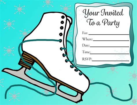 figure skating printable party invitation skate party party