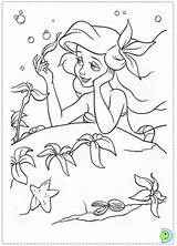 Coloring Mermaid Little Print Dinokids Disney Close Book Princess sketch template