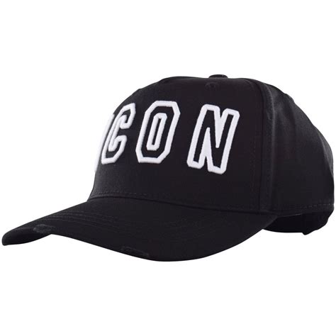 dsquared2 black white icon baseball cap men from brother2brother uk