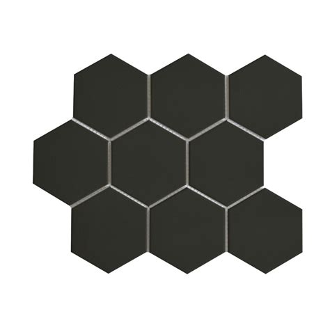black  hexagon porcelain mosaic tile schillings