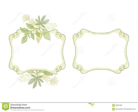 hand drawn branch border  floral elements stock vector
