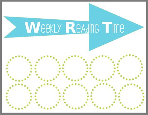 school weekly reading time chart printable  thrifty ideas