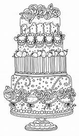 Coloring Pages Wedding Colouring Kids Cake Printable Cakes Sheets Adults Adult Food Detailed Books Choose Board Printables Douban sketch template
