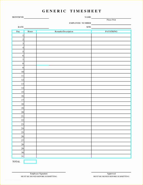 blank time card template      printable monthly