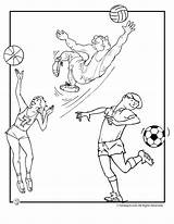 Coloring Sports Pages Olympic Summer Olympics Team Soccer Volleyball Basketball Sport Print Kids Color Games Printable Kid Ball Activities Preschoolers sketch template