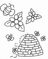 Coloring Bees Abeille Coloriage Flowers Insects Kids Dessin Mireille Pages Imprimer Colorier Simple Color Print sketch template