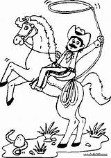Cowboy Coloring Horse Pages Color Bucking Print Hellokids Online Lasso Riding Ausmalbilder sketch template
