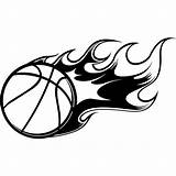 Basketball Drawing Ball Fire Flames Drawings Paintingvalley sketch template