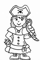 Pirate Girl Coloring Pages Kids Pirates Theme Treasure Print Clipart Da Colouring Printable Sheets Color Drawing Flag Worksheets Party Pirat sketch template