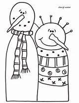 Coloring Pages Snowman Primitive Snowflakes Template Printable Snow Christmas Stitch Family Snowmen Getcolorings Mrs Mr Embroidery Choose Board Line Northpolechristmas sketch template