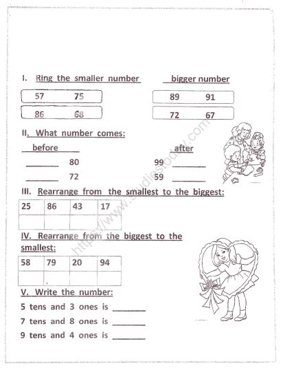 cbse class  maths numbers upto  worksheet