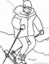 Coloring Pages Winter Sports Printable Skiing Sport Ink Color Getcolorings sketch template