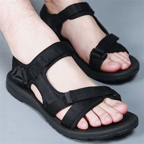 brand fashion men beach sandals high quality summer leather men sandals   mens sandals
