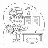Examination Profession Clinic Smiling Iconos sketch template