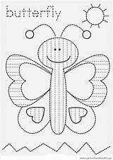 Butterfly Worksheets Old Tracing Year Creative Worksheet Drawing Trace Two Kids Years Lines Line Preschool Activities Color Pre Kindergarten Fun sketch template