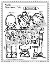 Fun 100th Coloring School Pages Fern Classroom Smith Something Need Teacherspayteachers Color sketch template