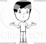 Shrugging Careless Teenage Adolescent Boy Clipart Cartoon Thoman Cory Outlined Coloring Vector 2021 sketch template
