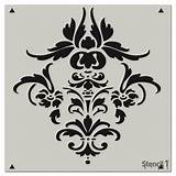 Damask Stencil Pattern Repeat Traditional X11 sketch template