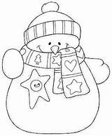 Christmas Coloring Snowman Patterns Embroidery Pages sketch template