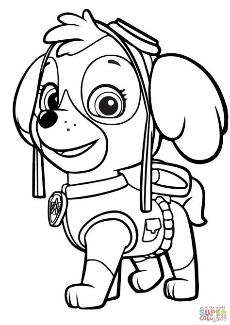 paw patrol skye coloring page  printable coloring pages