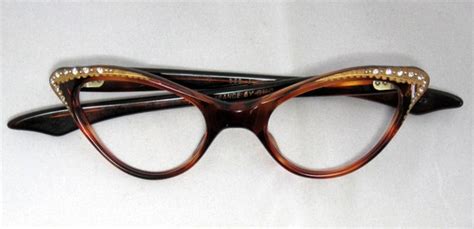 vintage 60s cat eye glasses new old stock tortoise cateye