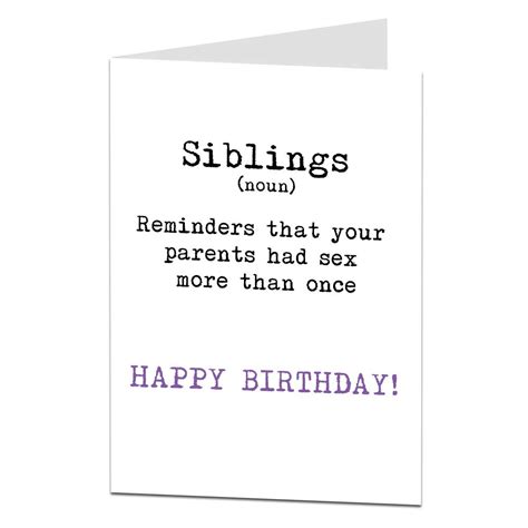 funny birthday greetings card siblings noun limalima