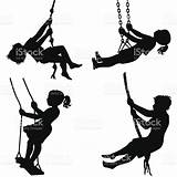 Swings Silhouette Kids Rope Swing Girl Boys Choose Board Tattoo Kind Playground Boy sketch template