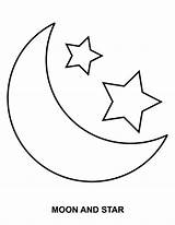 Moon Coloring Pages Kids Printable Print Sun Stars Easy sketch template