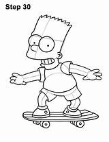 Drawing Bart Skateboarding Simpson Draw Body Simpsons Skateboard Step Lines Sketch Skater Getdrawings sketch template