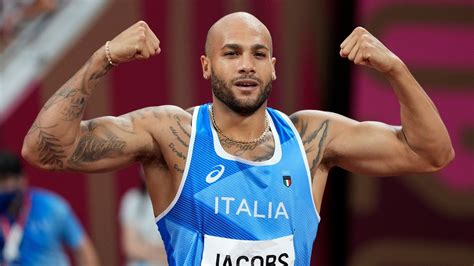 tokyo  olympics marcell jacobs wins mens  title zharnel hughes false starts