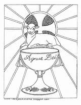 Coloring Communion Lamb God Pages Monstrance Jesus First Altar Catholic Colouring Drawing Kids Para Desenho Holy Colorir Little Color Printable sketch template