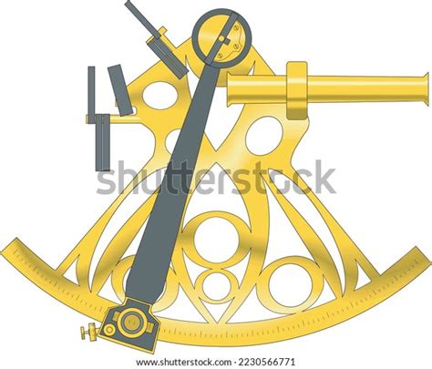 navigation sextant instrument vector illustration stock vector royalty