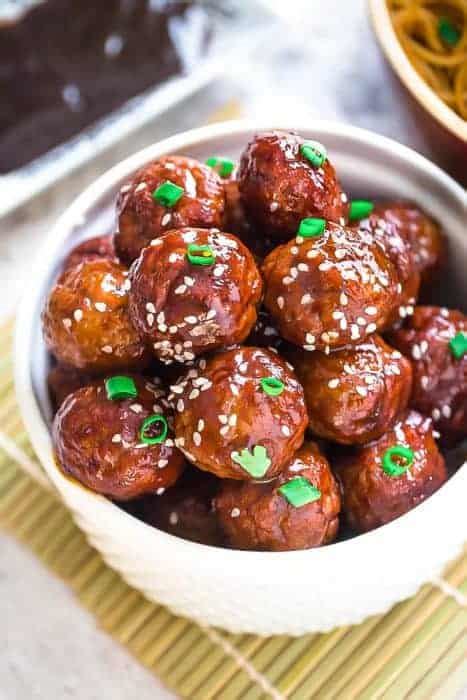 asian glazed meatballs instant pot slow cooker and oven recipe