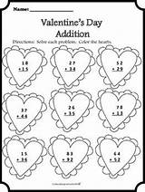 Math Valentine Coloring Grade Pages First Color Printable Worksheets Getcolorings sketch template