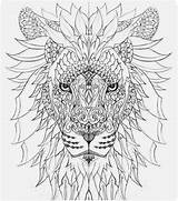 Mandala Lion Coloring Pages Mandalas Adult Color Drawing Colouring Sheets Choose Board Animal sketch template