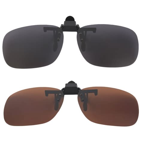 Men Polarized Clip On Sunglasses Uv 400 Tac Plastic Metal Clip On