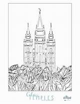 Coloring Bountiful Thirdhour Mormonhub Temples Mormon sketch template