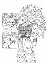 Goku Caulifla sketch template