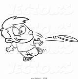 Frisbee Coloring Boy Tossing Outline Cartoon Vector Getcolorings Pages Ron Leishman sketch template