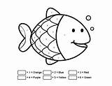 Color Fish Numbers Kids Printable Easy Learn Colors Happy sketch template